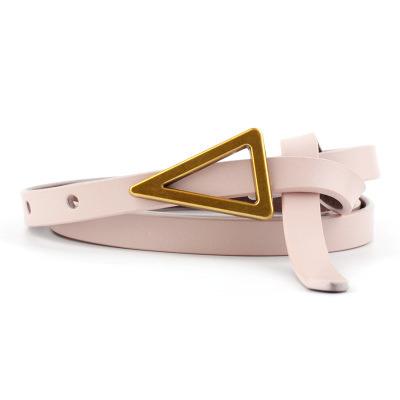 China Wholesale Simple Daily Life Triangle Buckle Design Dress Belt For Ladies Genuine Leather For Women for sale