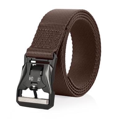 China Amazon Wholesale Good Quality Men Braided Cloth Military Tactical Buckle Police Casual Woven Nylon Material Belts for sale