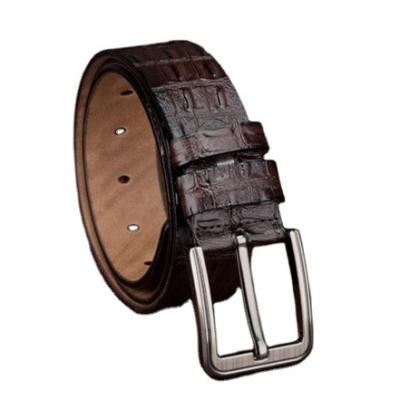 China Wholesale Comfortable Crocodile Leather Pattern Adjustable Pin Buckle Fashion Fashion Length Men's Belt for sale