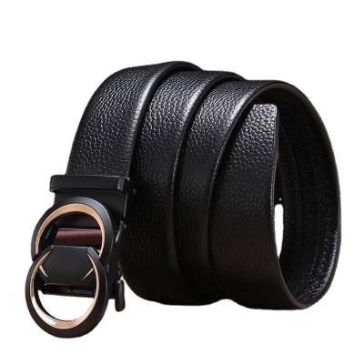 China Factory Direct Selling Comfortable Custom Men's Belt Business Belt PU Buckle Automatic Material Men's Lychee Belt Pattern for sale