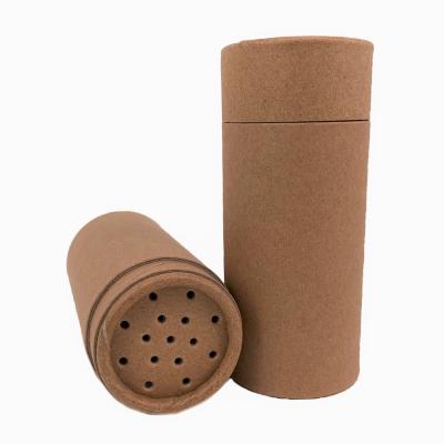 China Manufacturer Production 12oz Recyclable Spice Salt Pepper Cylinder Shaker Paper Tube With Shaker Lids for sale