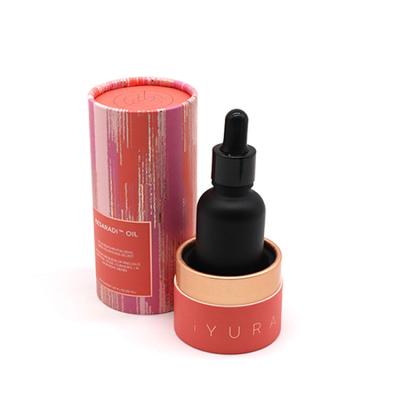 China Recyclable Paper Tube Liquid Container 10ml Essential Oil Roller Bottle With Art Paper for sale