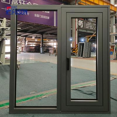 China Thermal Insulation Fuson Customized Size Modern Aluminum Casement Windows With Security Mesh for sale