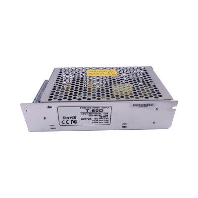 China 60W SMPS Triple Output Switching Power Supply DC to AC Converter Light Transformer T-60D 5V 5A 12V 1A 24V 1A for Led Strip 159*98*38mm for sale