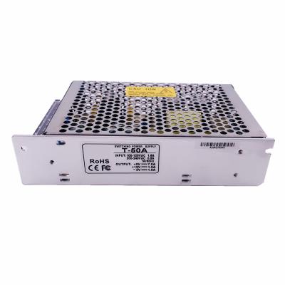 China 50W SMPS Triple Output Switching Mode Power Supply DC to AC Converter T-50A 5V 7A 12V 1A -5V 1A Input AC 110-230V 159*98*38mm for sale