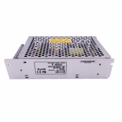 China Triple Output Switching Power Supply 50W SMPS DC to AC Converter T-50D 5V 7A 12V 1A -5V 1A Input AC 110-230V 159*98*38mm for sale