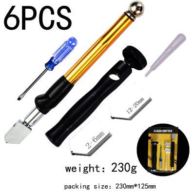 China Glass Ceramic Metal Black Diamond Customized Head Tungsten Long Packagi Tile Glass Cutter Glass Cutting Tools Glass Cutting Tools jiangbao 6pcs for sale