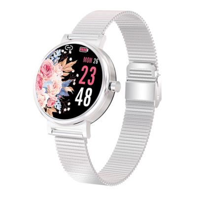 China Round Wrist Watch IP68 Smartwatch Band Fashion Smart Watch Ladies Touch Screen Metal Luxury Strap Full Touch for sale