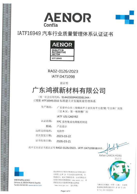 IATF16949 - Guangdong HongQi Advanced Materials Co., Ltd.