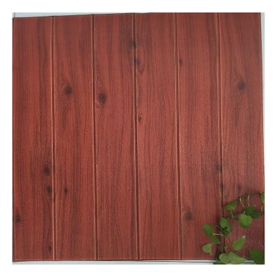 China Hot Selling Modern PE Wallpapers 3D Foam Wall Stickers Waterproof Wood Grain Wall Panel for sale