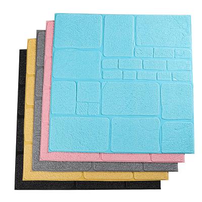 China Modern DIY Decorative Stone Xpe Foam Wallpaper Waterproof Sticker 3d Home Decoration Wallpaper for sale