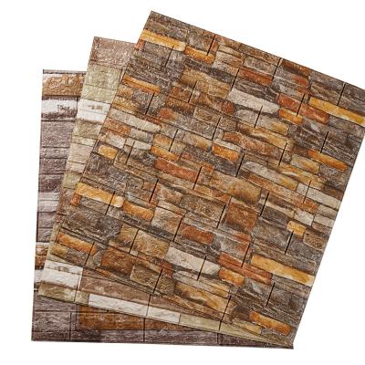 China New PE 3d DIY Foam Faux Brick Wall Sticker Self Adhesive Stone 3d Wall Panel Wallpaper for sale