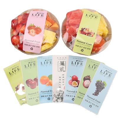 China Waterproof Wholesale Circle Sticker Strawberry Mango Basket Fruit Baking Sticker for sale