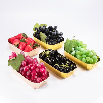 China Factory Wholesale Eco - Friendly Gold Paper Holder Custom Printing Biodegradable Fruit Food Tray for sale