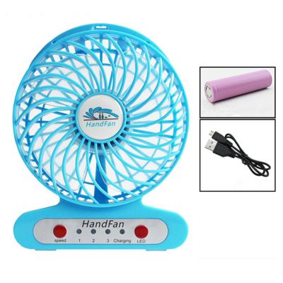 China LED Light HandFan 3 Ships Mini Fan USB Rechargeable Mini Table Fan for sale