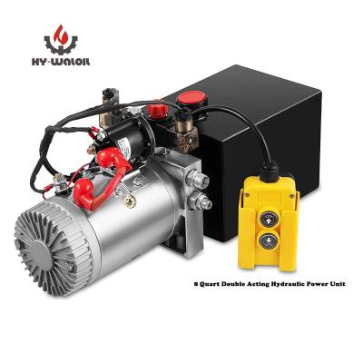 China Dump Truck 3200 PSI Supply Trailer Pump 3 Quart 12V Hydraulic Power Double Acting Double Acting Unit For Dump Truck for sale