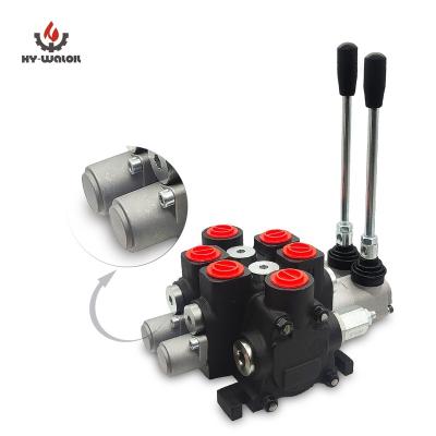 China Adopts Parallel Or Oil Circuit Hy-Waloil PC100 2 Spools G3/4 Inch Hand Monoblock Directional Control Hydraulic Nucleo Valve for sale