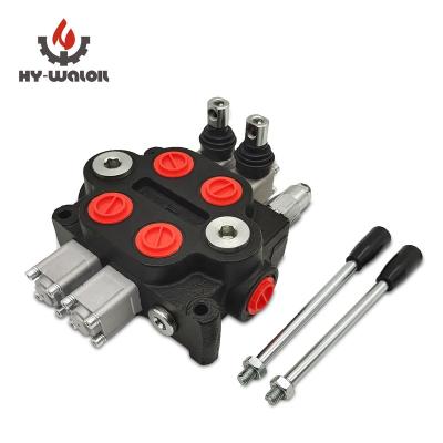 China Adopts Parallel Or Oil Circuit Hy-Waloil 2 Spool 25GPM Control Valve Hydraulic Acting Double Tractor Loader W/Joystick for sale