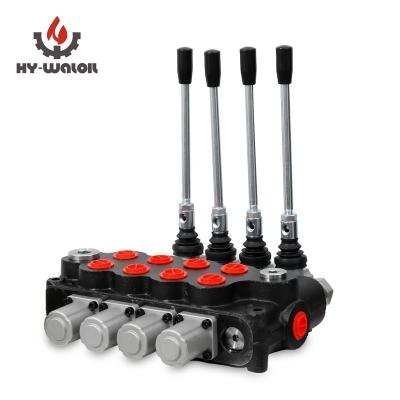 China Adopts Hy-waloil oil circuit parallel or OEM 25GPM 4 spool hydraulic acting control valve double directional control valve 3000PSI for sale