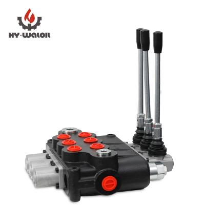 China Adopts parallel or hydraulic oil circuit 25GPM 3 spool control valve double acting directional control valve 3000PSI for sale