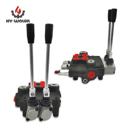 China Adopts oil circuit Hy-Waloil 2 coil spring center double acting hydraulic parallel or speed directional control valve for sale