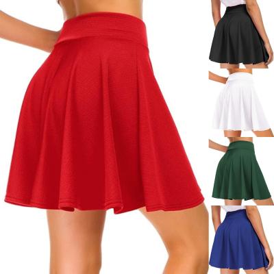 China New 2022 summer anti-static custom made high waisted a-line pleated knit skirt black elegant women's skirt for sale