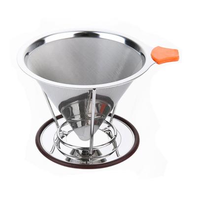 China Stainless Steel Coffee Dripper Outdoor Coffee Filter Plug Sustainable Coffee Filter for sale