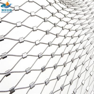 China Plain Weave Knotted Type SS316 With Black Oxide Finish Wire Rope Mesh Fencing for sale