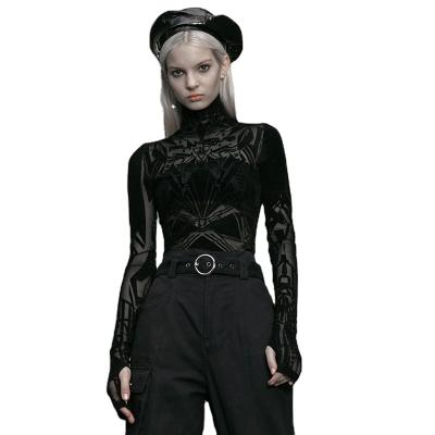 China 2021 New Arrivals Girl Shirt OPT-462 PUNKRAVE T-shirt Victoria Style Breathable Hardcore Tight Bottom Shirts for sale