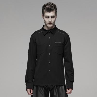 China WY-1110 PRAISE PUNK Light Metal Zipper Shirt Men Fashion Designer Anti-pilling Shirt for sale