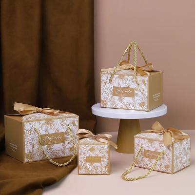 China Wholesale Luxury Eco-friendly Materials Design Wedding Favor Gold Recycled Soft Candy Wrapping Paper Gift Box For Biscuit Biscuit for sale