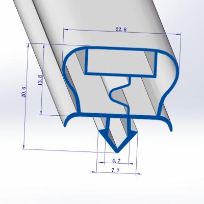 China Plastic Seal Gasket Profile for Custom Made Refrigerator Cold Storage Door Extrusion for sale