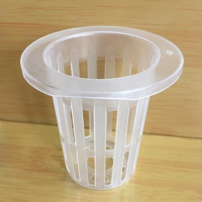 China Clear 2 Inch Hydroponic System Plastic Mesh Basket Nursery Net Pot For NFT Plant Grow for sale