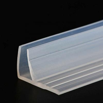 China Customizable Length 2M/PC or 2.5M/PC F-shaped PVC Shower Door Glass Seal for Bathroom for sale