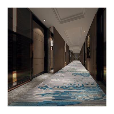 China Custom Polyester Lobby Hotel Carpet Fire Resistant Wall Non-slip To Wall Corridor Carpet for sale