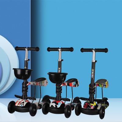 China Widened PU instant wheel design watermark new three-in-one instant three-wheeled children's scooter wholesale push kick scooter reasonable prices for sale