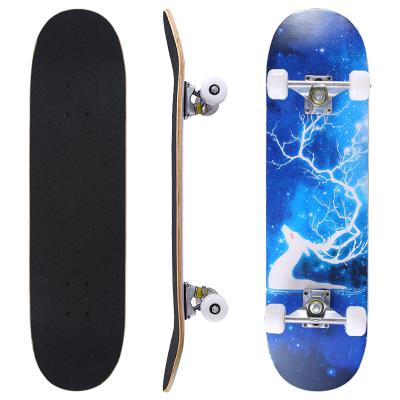 China Wholesale double double warped wooden skateboard deck 80*20cm for kids skate single board custom for sale