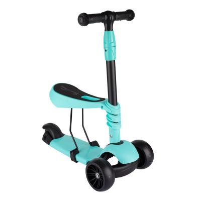 China New widened wide wheel PU wheel kick scooter flash chrome new kids 3 wheel kick slide folding scooter for sale