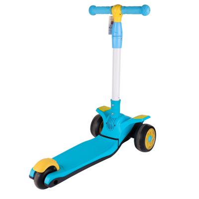 China PU widened flash wheel manufacturer newly produce children s three wheel pedal skateboard with adjustable front bar for sale