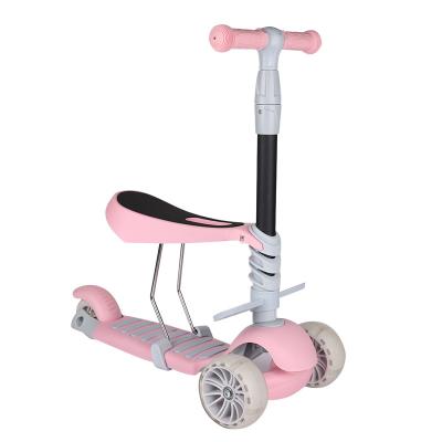 China Foldable and Adjustable Height Pedal Power Tricycle Three-in-One Scooter Children's Car Three-Wheeled Scooters for sale