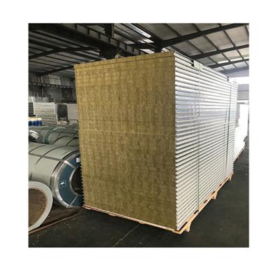 China 50mm 75mm 100mm industrial rock wool sandwich panel cleanroom wall panel for clean room project for sale