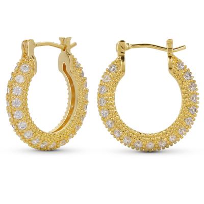 China New Friendly Vintage Women Jewelry Diamond Clip On Earring 14K Gold Material Circle Earring for sale