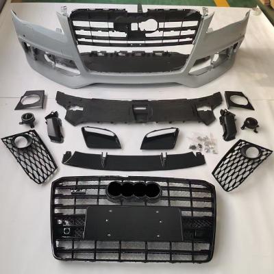 China Factory price pp plastic plastic body kit for Audi A8 S8 D4 11-18 change to RS8 W12 style include front bumper set with grill for sale