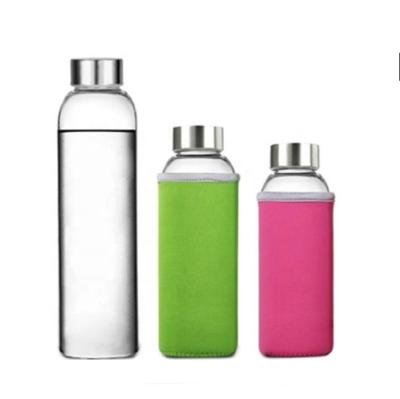 China Sustainable Product Amazon Top Clear Glass Water Bottle With Accessories Fancy Cups for sale