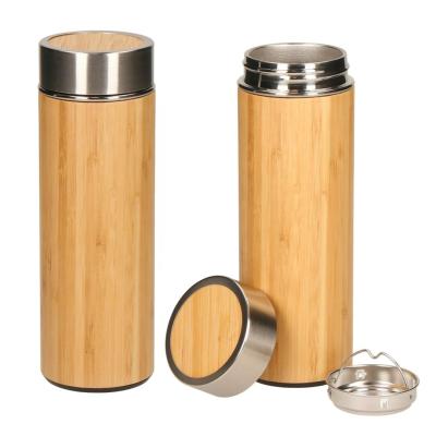 China PORTABLE Tumbler Tea Thermos Cover Stainless Steel Vacuum Flask Custom Bamboo Water Bottle Infuser for sale