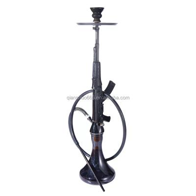 China Wholesale luxury resin shisha hot sale resin shisha smoking AK47 gun shape hookah shisha set whole set portable hookah for sale