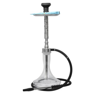 China New Design Good Quality Stainless Steel Hookah Shisha Larger Glass Hookah Shisha High Level Luxury Cavity Design for sale