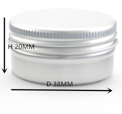 China 15g 0.5oz Empty Cosmetic Jars Lip Balm Container Jars Silver Aluminum Canisters With Screw Lid for sale