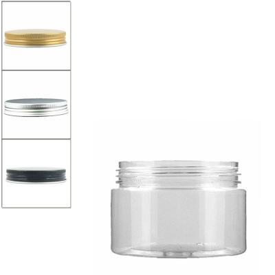 China 100ml Canned Round Plastic Pet Food Clear Jar With Aluminum Screw Lid / White EPE Inserts for sale