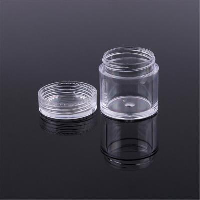 China Cosmetics 10g/ml Large Clear Round Packaging Empty Plastic Mini Cream Bottle , Nail Art Glitter Dust Powder Case Jar Box Jar X10 for sale